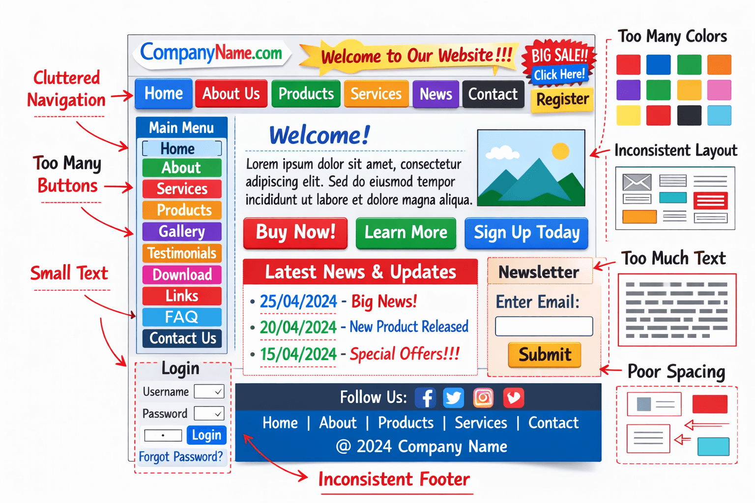 bad web design